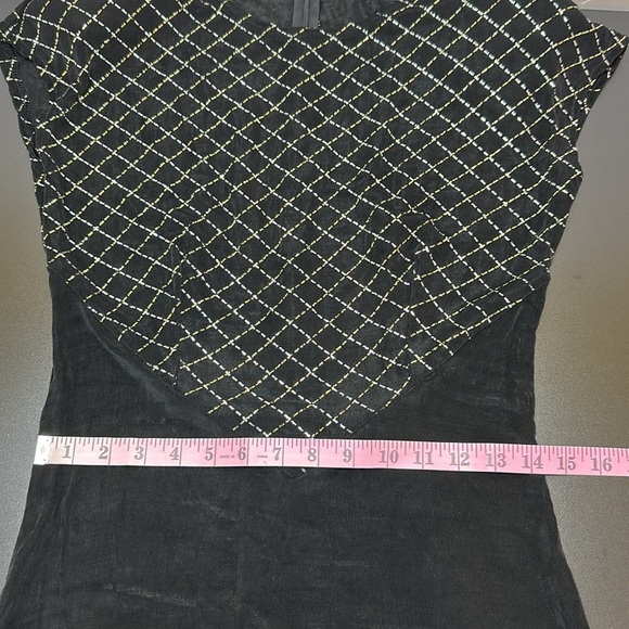 Vtg Jeffrey & Dara Evenings by Tom Barra Black Maxi Dress Large Metallic Detail - Picture 9 of 10